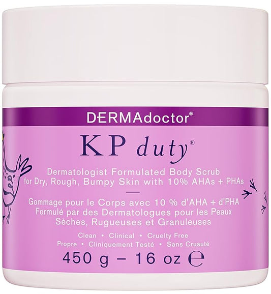 DERMAdoctor KP Bump Eraser Body Scrub Dermatologist Formulated Exfoliant | Keratosis Pilaris Treatment For Dry And Bumpy Skin 10% AHAs + PHAs - 16 fl oz