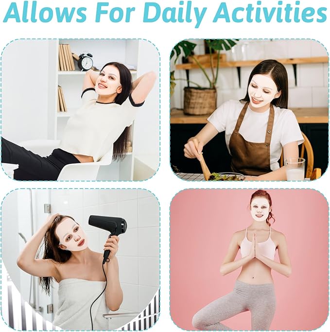 5 Sheets Silicone Face Mask Cover Reusable Moisturizing 3D Facial Mask Holder Prevent Evaporation Falling Transparent Skincare Beauty Ear-Hook Loops Cryo Rubber Face Mask Spa Tool (Transparent)