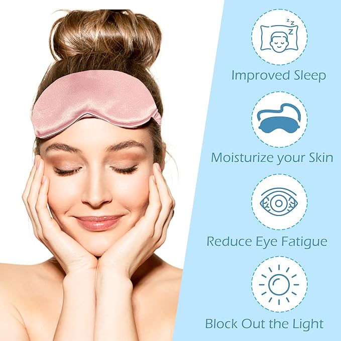 Le Luxe Silk Sleep Mask (Luxury Silk Sleep Mask, Made with 100% Real Natural Pure Silk Eye - Eye Cover - Eye Mask - Anti Aging - Skin Care - Ultra Soft - Light & Comfy (Pink)
