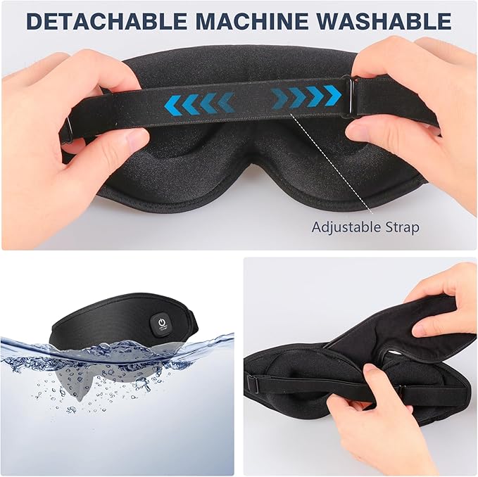 Heated Eye Mask Cordless, Warm Eye Compress for Dry Eyes, Eye Heating Pad for Travel, Dry Eye Mask Heat Therapy for Soothe Tired and Sore Eyes