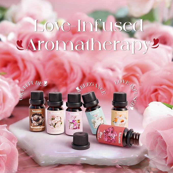 SALKING Fragrance Oil Gift Set for Mom, Premium Essential Oil for Diffuser, Scented Oil Gift for Mother's Day, Diffuser Oil for Soap & Candle Making Scents, Set of 6 Aromatherapy Oil for Women