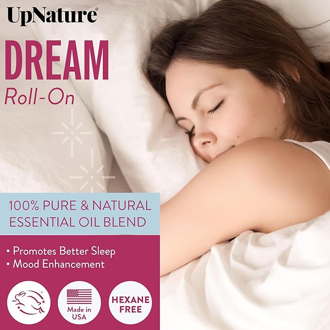 UpNature Dream Sleep Essential Oil Roll On – Natural Sleeping Blend with Lavender, Chamomile Aromatherapy Oils