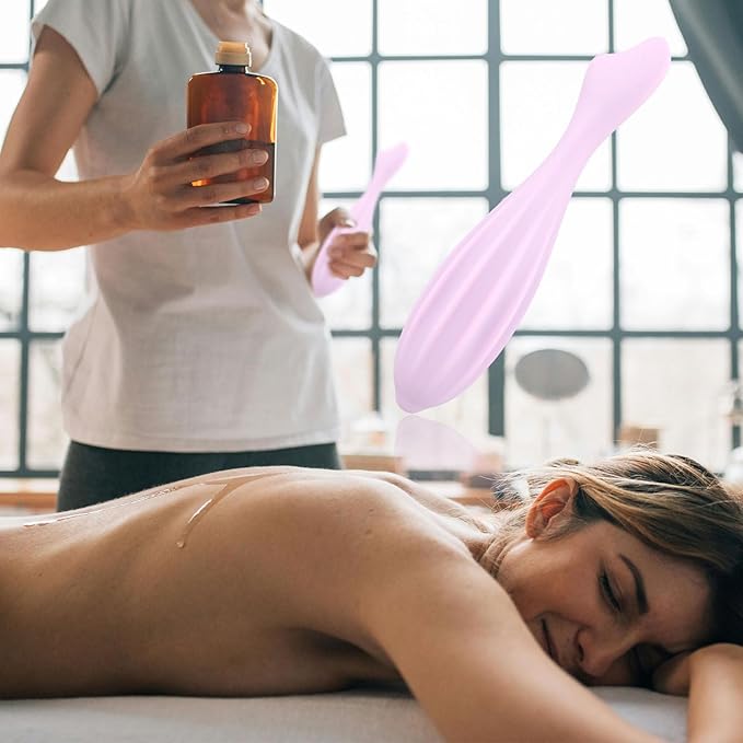 Facial Massage Roller, Silicone Face Massage Tool Shapes Body & Face Curves Face Massage Stick Skin Care Self Tool Reduces Tiredness for Women Face Massager (Pink)