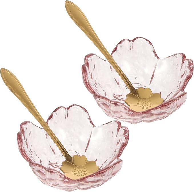 Beaupretty Pink Face Mask 2 Sets Facial Masks Mixing Bowls Shaped Bowls with Metal Spoons Essential Oil Bowl for Home Salon Skin Care Mask