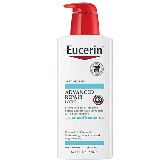 Eucerin Advanced Repair Lotion - Fragrance Free, Full Body Lotion for Very Dry Skin - 16.9 fl. oz. Pump Bottle