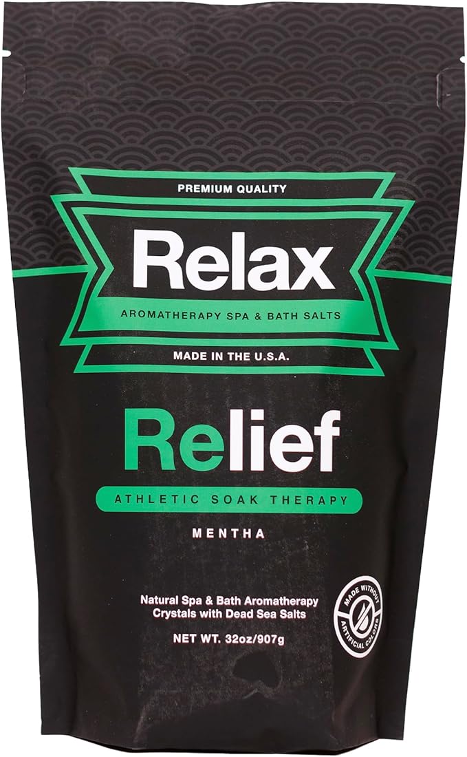 Relax Spa & Bath, Epsom Salt Aromatherapy Bath Salts, Epsom Salt Bath Soak, Dead Sea Salt for Soaking, Hot Tub Spa Aromatherapy, Bath Crystals with Vitamins & Minerals (Relief)