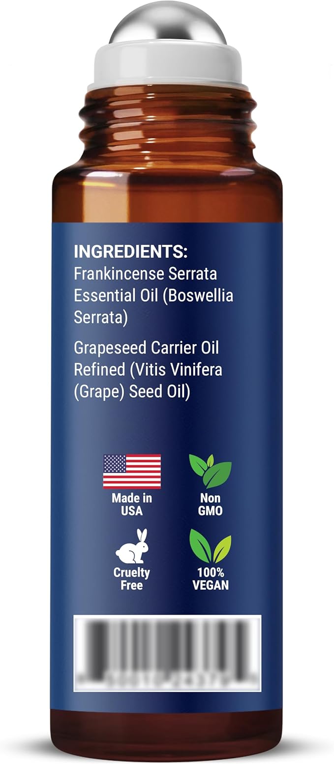 Frankincense Essential Oil Roll-On 10 ml - Pure, Natural Oil with Grapeseed for Aromatherapy & Skin Care - Nexon Botanics
