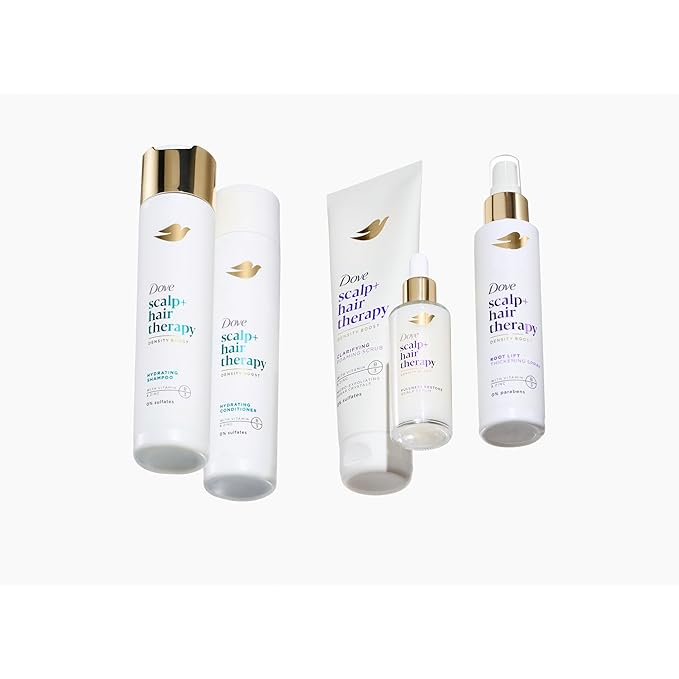 Dove Density Boost Clarifying Foaming Scrub Scalp + Hair Therapy for gentle scalp exfoliation, with Vitamin B3, Zinc and 0% sulfates, 9 oz