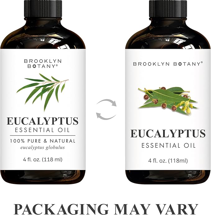 Brooklyn Botany Eucalyptus Essential Oil - Huge 4 Fl Oz - 100% Pure and Natural - Premium Grade with Dropper - for Aromatherapy and Diffuser