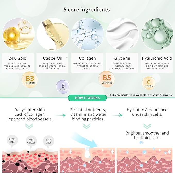 24K GOLD Eye Mask– 60 Pcs - Gold Under Eye Mask Retinol & Collagen - Puffy Eyes and Dark Circles Treatments – Look Younger and Reduce Wrinkles and Fine Lines Undereye, Improve and Firm eye Skin