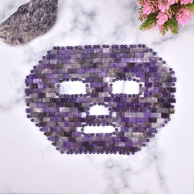 ideayard Jade Facial Mask｜100% All Natural Jade Sleep Mask｜Diminish Puffiness｜Soothe Eye Fatigue (Purple)