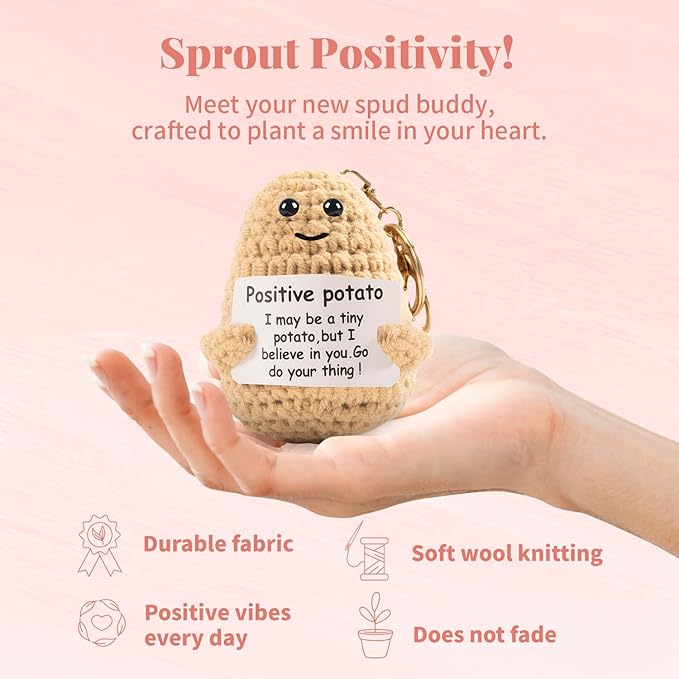 Positive Potato Dolls Gifts for Women Self Care Package for Mom Birthday Gifts for Women Men with Positive Potato Crochet Unique Gift Set for Women