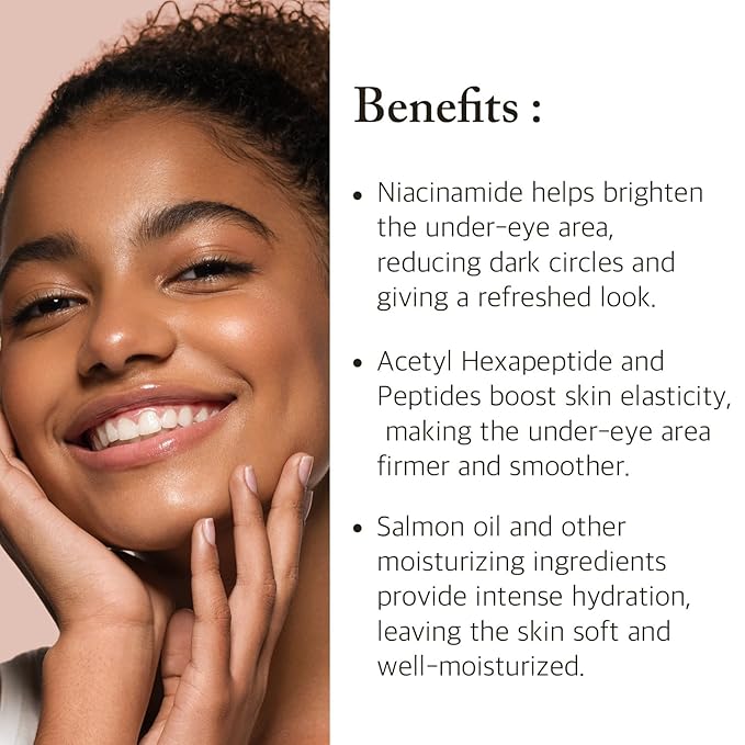 Salmon Oil Nutrition Eye Cream 1.18 fl oz – Korean Skin Care for Deep Hydration & Firming, Helps with Wrinkles, Puffiness, Dark Circles, Fine Lines