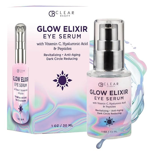 Vitamin C & Hyaluronic Acid Under Eye Serum - Dermatologist Tested, Reduces Eye Bags, Puffiness, Dark Circles & Wrinkles, Clean Beauty, Cruelty-Free Korean Skin Care - All Skin Types