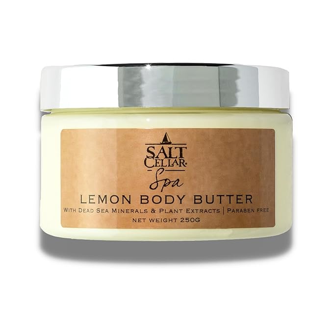 Salt Cellar Spa Lemon Body Butter for Women, Made with Dead Sea Minerals, Shea Butter and Plant Extracts, Luxurious Skin Rejuvenation and Moisturization, Made in Israel, Cruelty-Free, Paraben Free