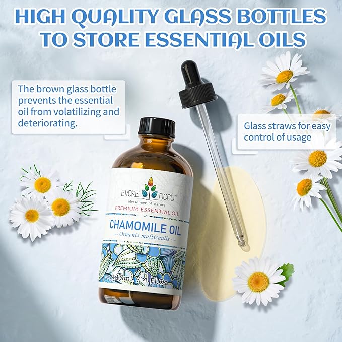 EVOKE OCCU Chamomile Essential Oil for Skin Hair Diffuser Candle Soap Making - 4 FL Oz
