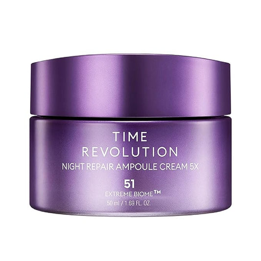 MISSHA Time Revolution Night Repair Ampoule Cream (5th Gen) 1.69 Fl Oz - Triple Fermented Deep-Sleep Night Cream - Overnight Repair for Enhanced Radiance, Korean Skincare