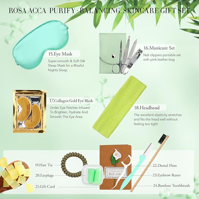 Facial Skin Care Set & Spa Kit - Gift for Women Ideas, Self-care Relaxation Gifts, Skin Care Collection with Essential Oils, Hyaluronic Acid, Vitamin E. (Tea Tree)