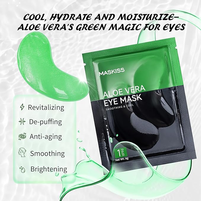 Under Eye Patches (50 Pairs), Aloe Vera Eye Masks for Dark Circles Puffy Eyes Undereye Bags, Collagen Eye Patches for Repair and Intensely Hydrate, Skin Care Gift for Her