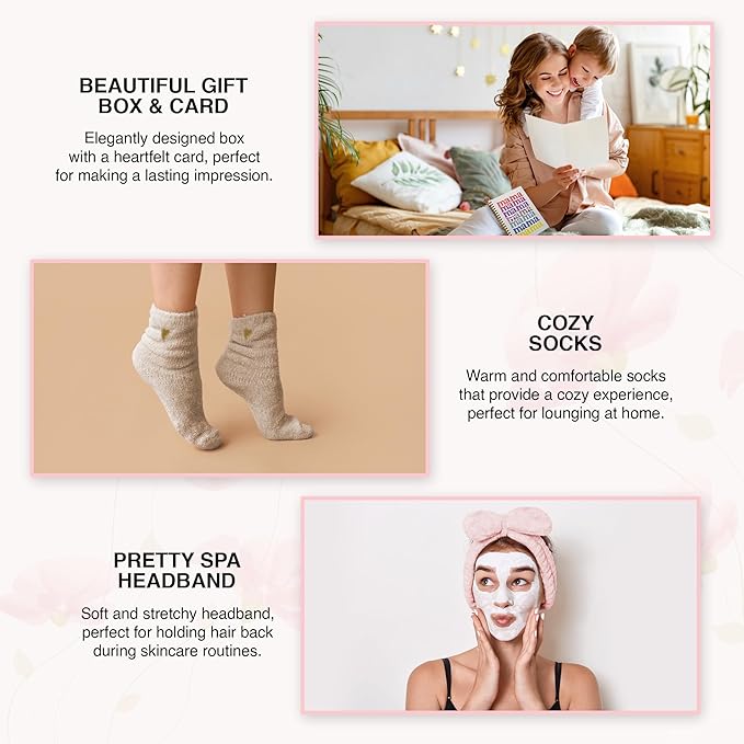 Luxury Spa Gift Box for Mom – Birthday, Mother’s Day, Christmas, Postpartum Self-Care Set with Relaxation & Pampering Essentials – Thoughtful Gifts for Wife, Grandma, Women – Premium Spa Kit.