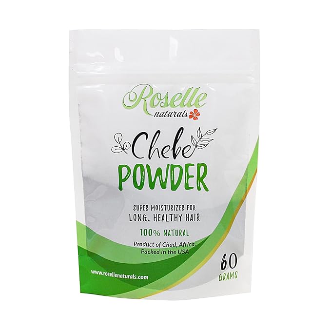 Roselle Naturals Chebe Powder for Hair Growth Imported from Chad, Africa 60g - African Chebe Hair Powder Organic, Hair Treatment Mask, Deep Moisturizing Hair Growth