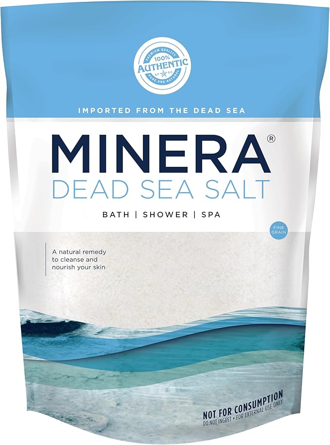 Minera Dead Sea Salt, 100% Pure & Natural, (3 x 5 lbs.) Fine Grain (0-1.7 -4mm) Bulk Bag, Easily Dissolving Dead Sea Salts for Soaking & Bathing, Skin Nourishing Fine Sea Salt, Unscented
