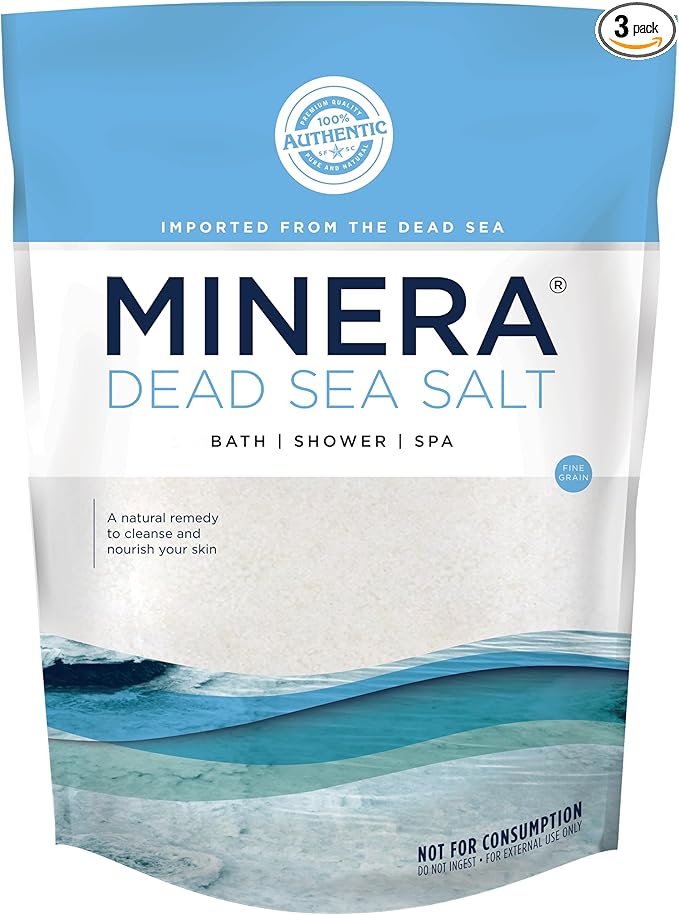 Minera Dead Sea Salt - 57 lbs. Fine Grain Bulk (Qty. 3 x 19 lb. Bags) Bulk BagS, Easily Dissolving Dead Sea Salts for Soaking & Bathing, Skin Nourishing Fine Sea Salt, Unscented