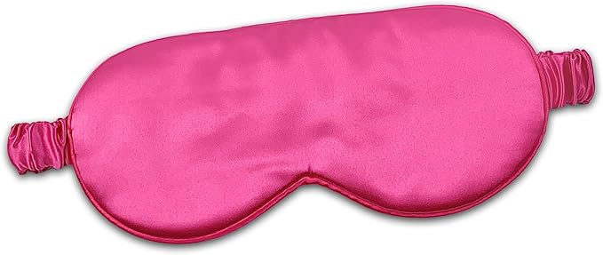 CELESTIAL SILK 100% Silk Sleep Mask for Women with Silk Covered Elastic Strap, Eye Mask for Sleeping (One Size, Hot Pink)