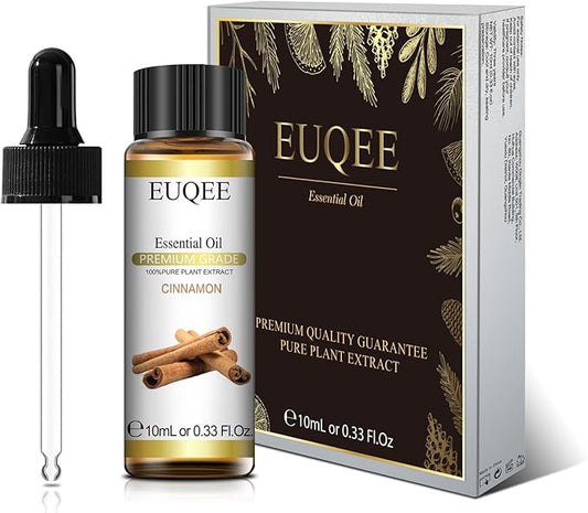Cinnamon Essential Oil(0.33 oz/10 ml), Premium Cinnamon Oil Pure Essential Oil, Great for Humidifier, Diffusers, Candle Making