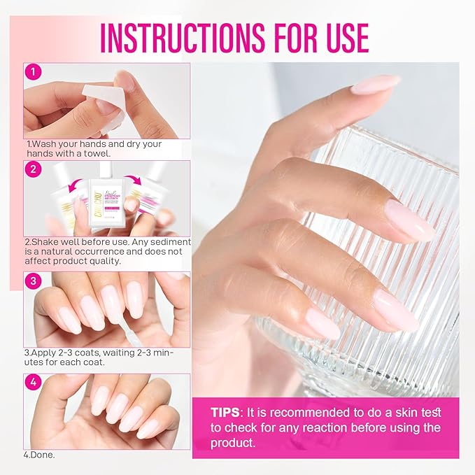 Nail Hardener Extra Strong and Growth: Milky White Natural Nail Strengthener for Enthusiast - Polish Hardener Ridge Filler Concealer for Damaged Nails 15ml