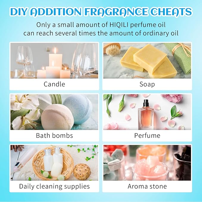 HIQILI Fragrance Oil, Gold Coast 6x10ml for Candle Scents Making, Scented Oils for Soy Candles Soap Slime Aromatherapy Diffuser, Premium Grade Essential Oil Set for Christmas Holiday