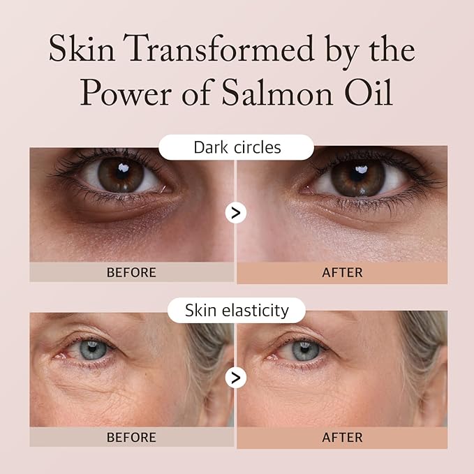 Salmon Oil Nutrition Eye Cream 1.18 fl oz – Korean Skin Care for Deep Hydration & Firming, Helps with Wrinkles, Puffiness, Dark Circles, Fine Lines