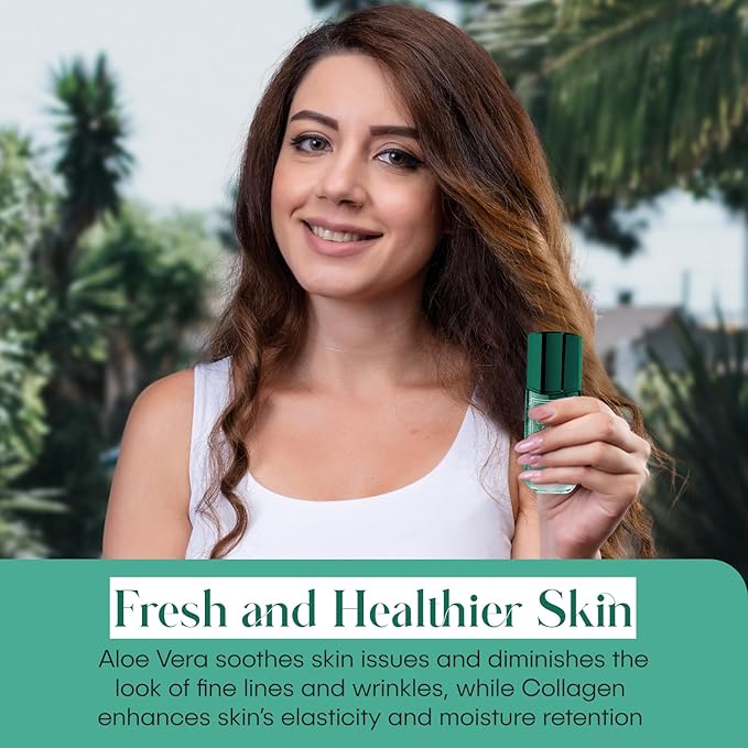 Collagen & Aloe Facial Serum - Anti-Aging, Plumping, Hydrating - Reduces Fine Lines & Wrinkles, Combats Dark Spots - Dermatologist Tested, Korean Skin Care - 1.69 FL.OZ.