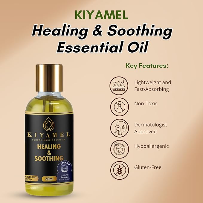 Healing & Soothing Essential Oils for Itchy Dry Skin, Restorative Body Oil with Vitamin E, Argan, and Jojoba, Moisturizing and Soothing Skincare for Adults and Kids