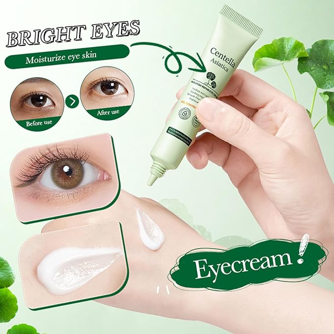 Centella Asiatica Eye Cream,Moisturizes and Tightens the Skin Around the Eyes,Reduces Dry Lines and Fine Lines,Improves Dark Circles Under the Eyes,Lightweight Refreshing,Non Greasy