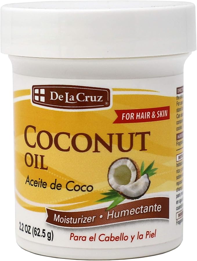 De La Cruz Coconut Oil - Expeller Pressed Coconut Oil for Skin and Hair - Natural Moisturizer for Skin and Hair - 2.2oz (3 Jars)