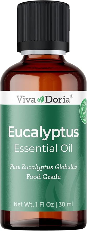 Viva Doria Eucalyptus Essential Oil, 100% Pure, Natural, Essential Globulus Oil, Undiluted, for Aromatherapy | Food Grade, 30 mL (1 Fluid Ounce)