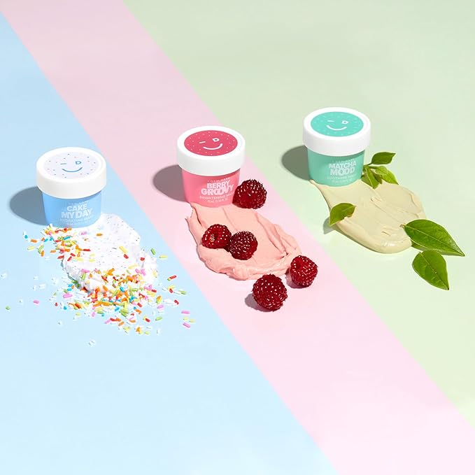 I DEW CARE Wash Off Face Mask Gift Set - Mini Scoops | Hyaluronic Acid, Korean Self Skincare, Facial Treatment, Vegan, Cruelty-Free, Paraben-Free, Exfoliating, Soothing, Mother's Day Gift