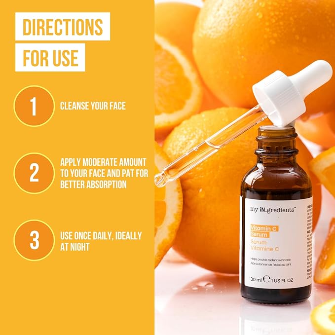 Masque Bar My Ingredients 12% Vitamin C Face Serum - Fades Age Spots, Pore Refining, Wrinkle Repair, Dark Circle Reduction, Hydrating, Even Skin Tone, Mineral Oil & Cruelty-Free Korean Skincare