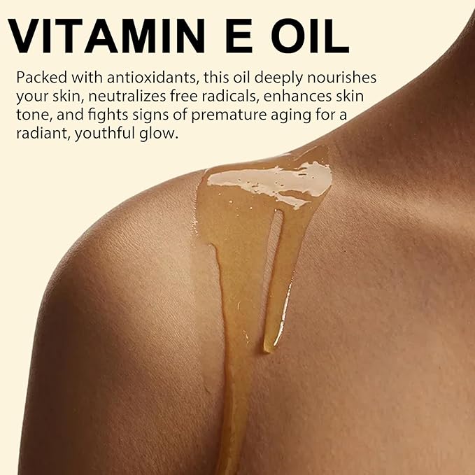 Pure Vitamin E Oil, 75,000 IU - Scar Repair, Hydrates & Promotes Skin Elasticity, 2 Fl Oz for Face & Body, Natural Solution for Wrinkles, Stretch Marks, and Even Tone