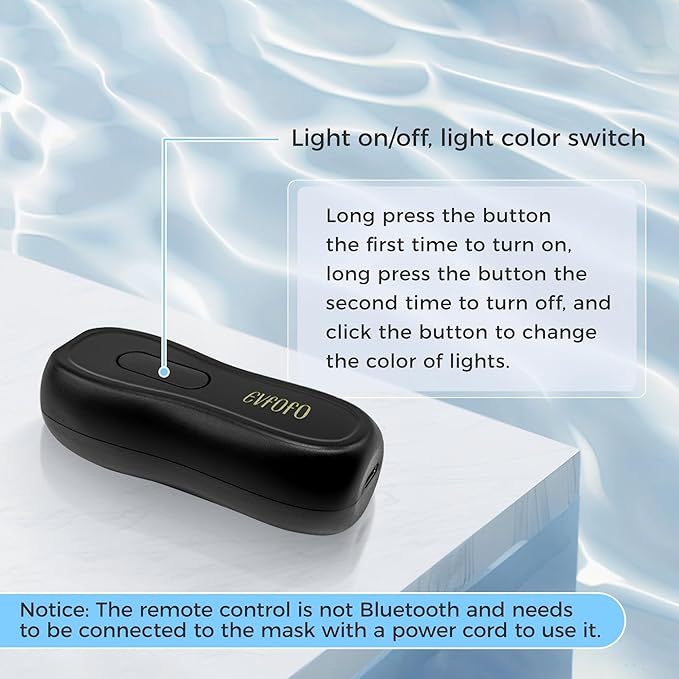 Led Face Mask Light Therapy, Red Light Therapy for Face, 7-1 Colors LED Facial Skin Care Mask, Black