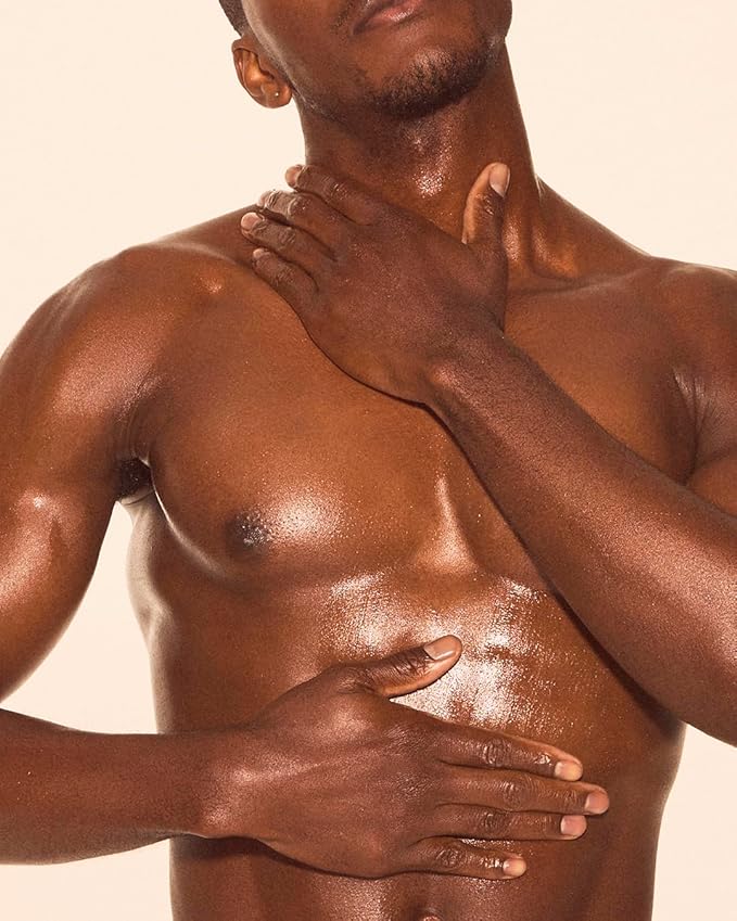 Vitamin C Body Oil for Women and Men. Moisturizing Sacred Santal Scented Body Serum for Glowing Skin. Nourishing, Hydrating After-Shower and Bath Skin Care Moisturizer, 4.2 Fl Oz