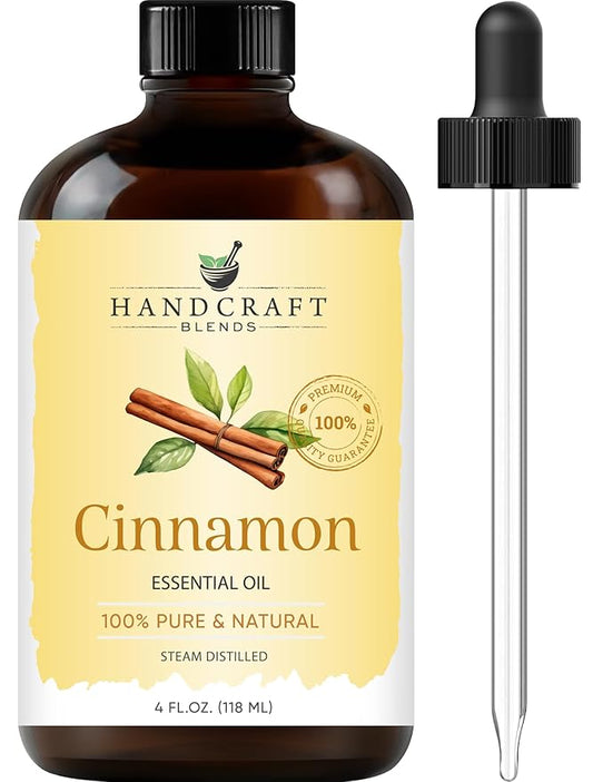 Handcraft Blends Cinnamon Essential Oil - Huge 4 Fl Oz - 100% Pure and Natural - Premium Grade Essential Oil for Diffuser and Aromatherapy