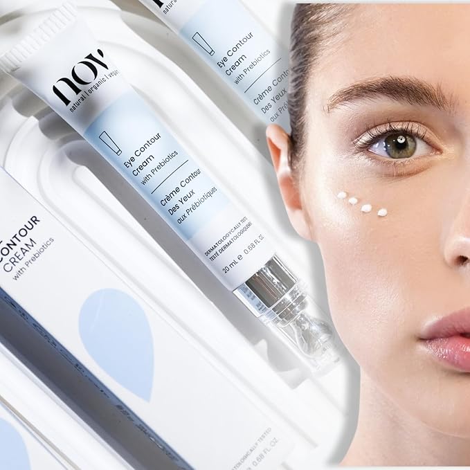 Natural Organic Vegan Eye Cream | Eye Cream for Dark Circles and Puffiness Cream for Eye Bags and Dark Circles Under Eye Contour Cream with Prebiotics 0,68 Oz Dermatologically Tested