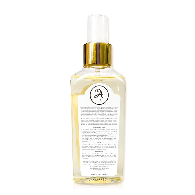 Anyeluz Anti-Aging Skin Oil, Dry Skin Moisturizer, Prevents Premature Aging, Expression Lines, and Stretch Marks, Paraben Free