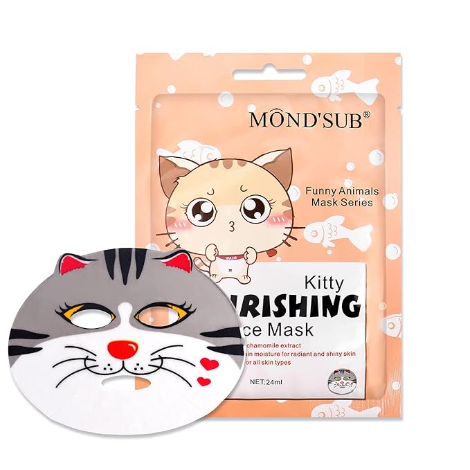 Animal Spa Mask, Character Masks Sheet- Penguin, Panda, Tiger, Cat -Nourishing Moisturizing Effects For All Skin Types- Birthday Party Gift for her, Girls Night, Spa Night, Beauty Gift (8pack)