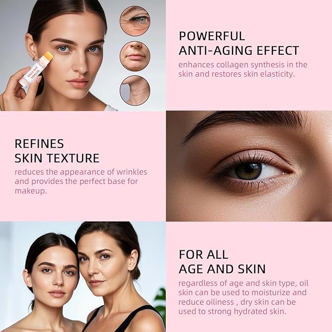 Hydrating Multi Balm Stick, All-in-One Hydrating Lip Balm Eye Cream Neck Cream Make Up Base, Reduce Wrinkle & Moisturizing Moisturizer For Face Skin Care(0.13oz *24pcs)