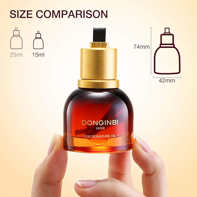 Donginbi 1899 Signature Oil - Mother's Day Gifts, Face Oil for Women with Red Ginseng Extraction Technology, Jojoba Seed Oil & Sweet Almond Oil, Korean Skin Care, 0.52 floz / 15ml
