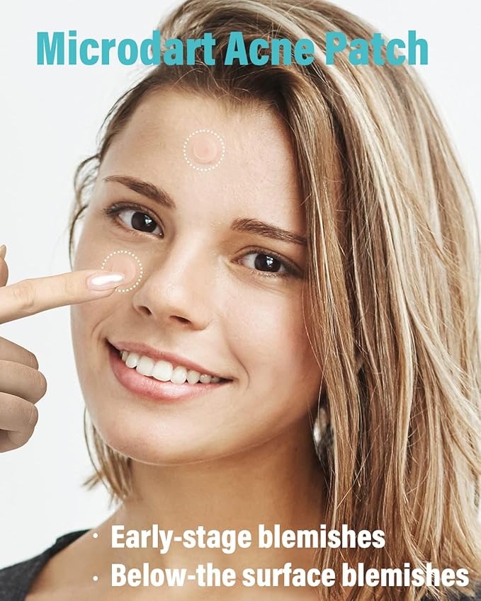 Microdart Acne Patch (27 Patches) - Hyaluronate Acid & Salicylic Acid Hydrocolloid Pimple Patch for Deep, Early and Hidden Blemishes (27 Count (Pack of 1))