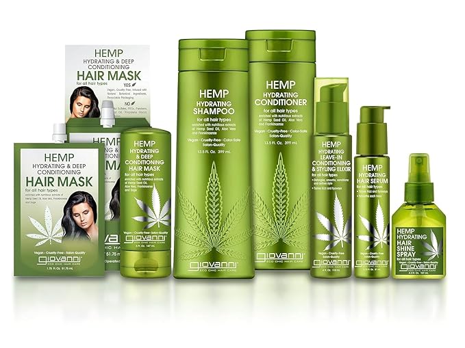 GIOVANNI Hemp Hydrating Deep Conditioning Hair Mask - Hemp Hydrating Conditioner Mask for Dry, Hemp Seed Oil, Aloe Vera, & Frankincense, Helps Moisturize & Revitalize Damaged Hair - 5 oz, (1 Pack)